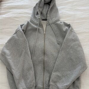 Brandy Melville Gray Zip-Up Hoodie